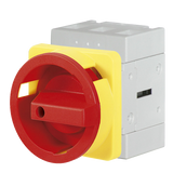 Telergon Switch, door mounting, Ø 64, yel/red, 3-pole, 63A