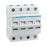 Hager Changeover switch, on-off-on, Din rail, 2-pole, 63A - Rubicon Installer Portal